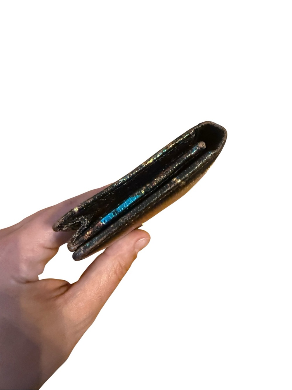 Lodis Metallic Brown with Blue Accent Leather Clutch - Picture 2 of 5